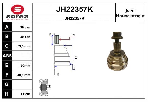 Jeu de joints, arbre de transmission