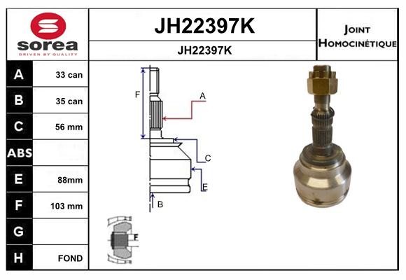 Jeu de joints, arbre de transmission