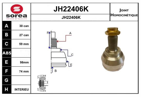 Jeu de joints, arbre de transmission