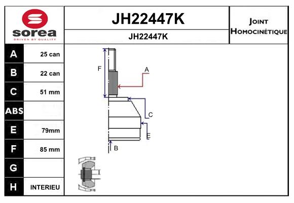 Jeu de joints, arbre de transmission