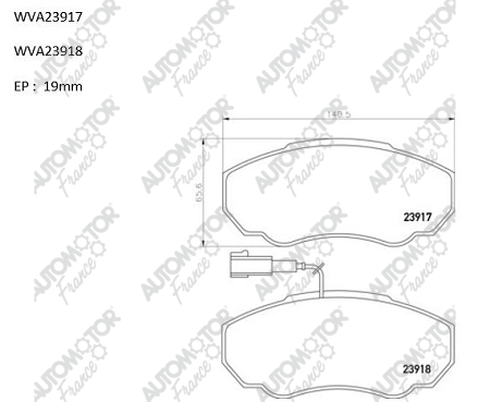 Kit de plaquettes de frein, frein à disque