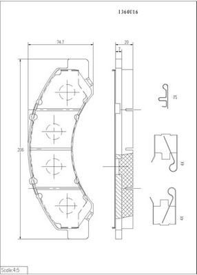 Kit de plaquettes de frein, frein à disque