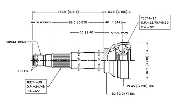 Jeu de joints, arbre de transmission