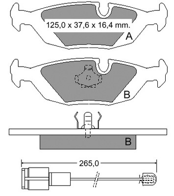 Kit de plaquettes de frein, frein à disque