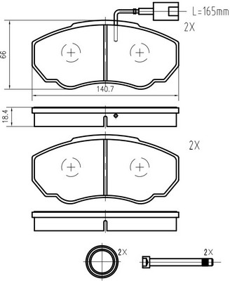 Kit de plaquettes de frein, frein à disque