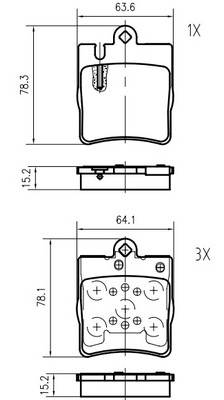 Kit de plaquettes de frein, frein à disque