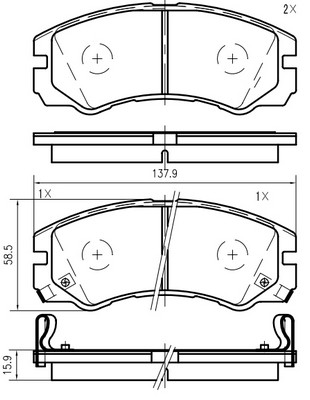 Kit de plaquettes de frein, frein à disque