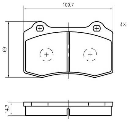 Kit de plaquettes de frein, frein à disque