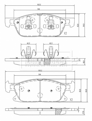 Kit de plaquettes de frein, frein à disque