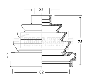 Joint-soufflet, arbre de commande