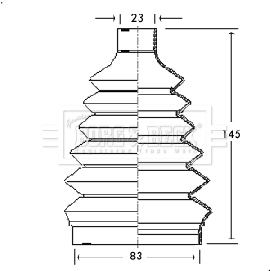 Joint-soufflet, arbre de commande