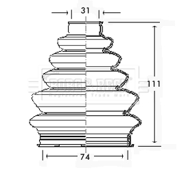 Joint-soufflet, arbre de commande