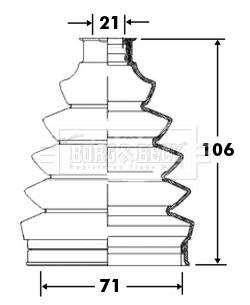 Joint-soufflet, arbre de commande