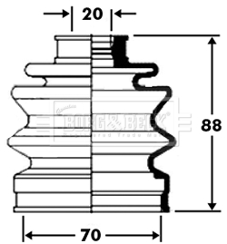 Joint-soufflet, arbre de commande