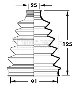 Joint-soufflet, arbre de commande