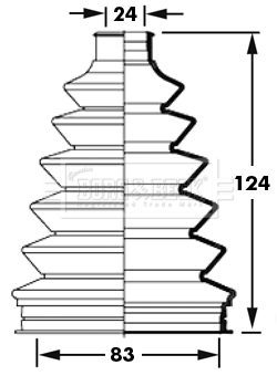 Joint-soufflet, arbre de commande