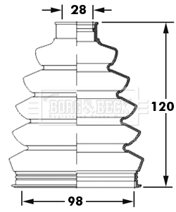 Joint-soufflet, arbre de commande