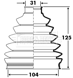 Joint-soufflet, arbre de commande