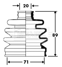 Joint-soufflet, arbre de commande