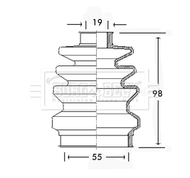 Joint-soufflet, arbre de commande