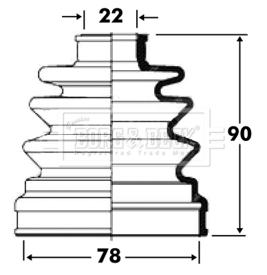 Joint-soufflet, arbre de commande