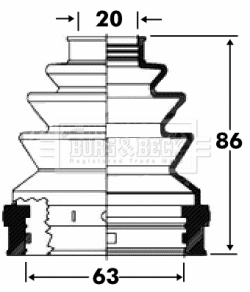 Joint-soufflet, arbre de commande