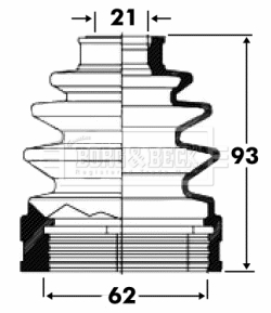 Joint-soufflet, arbre de commande