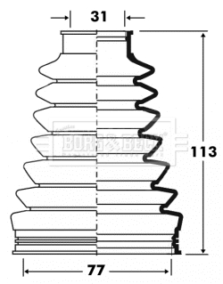 Joint-soufflet, arbre de commande