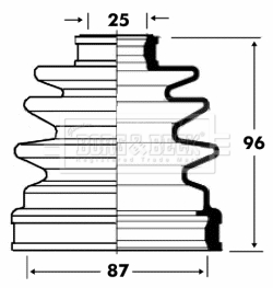 Joint-soufflet, arbre de commande