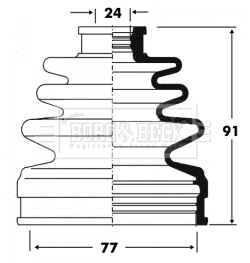 Joint-soufflet, arbre de commande