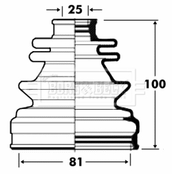 Joint-soufflet, arbre de commande