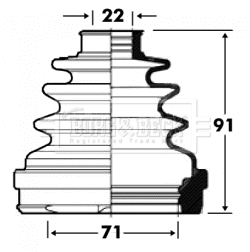 Joint-soufflet, arbre de commande