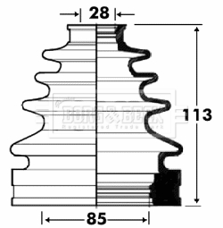 Joint-soufflet, arbre de commande