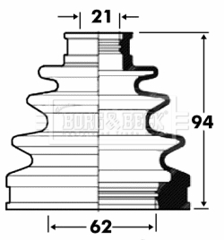 Joint-soufflet, arbre de commande