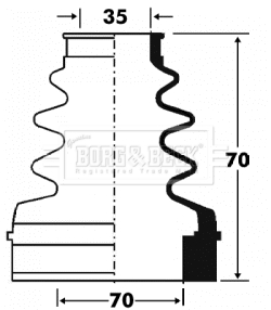 Joint-soufflet, arbre de commande