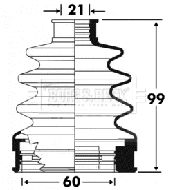 Joint-soufflet, arbre de commande