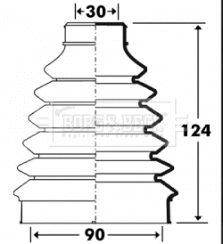 Joint-soufflet, arbre de commande