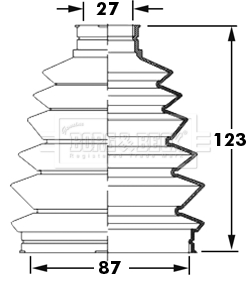 Joint-soufflet, arbre de commande