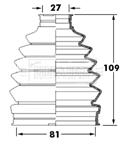 Joint-soufflet, arbre de commande