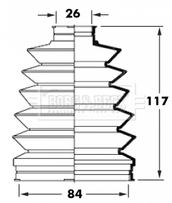 Joint-soufflet, arbre de commande