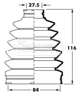 Joint-soufflet, arbre de commande