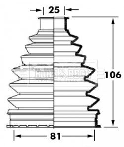 Joint-soufflet, arbre de commande