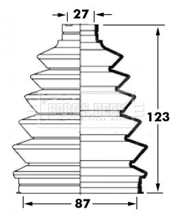 Joint-soufflet, arbre de commande