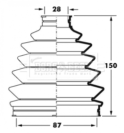 Joint-soufflet, arbre de commande