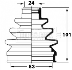 Joint-soufflet, arbre de commande