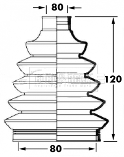 Joint-soufflet, arbre de commande