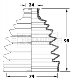 Joint-soufflet, arbre de commande