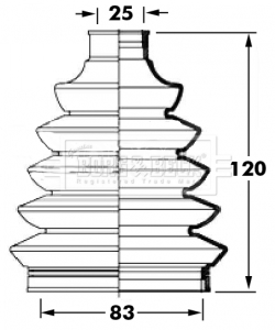 Joint-soufflet, arbre de commande