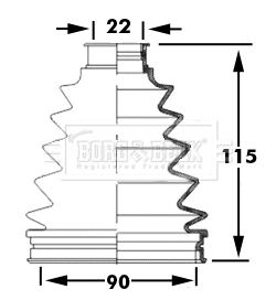 Joint-soufflet, arbre de commande