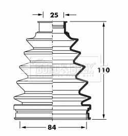 Joint-soufflet, arbre de commande